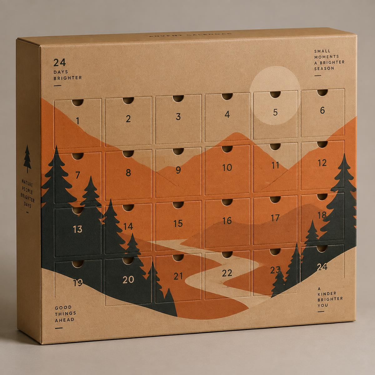 Individuell gestalteter Adventskalender aus Karton